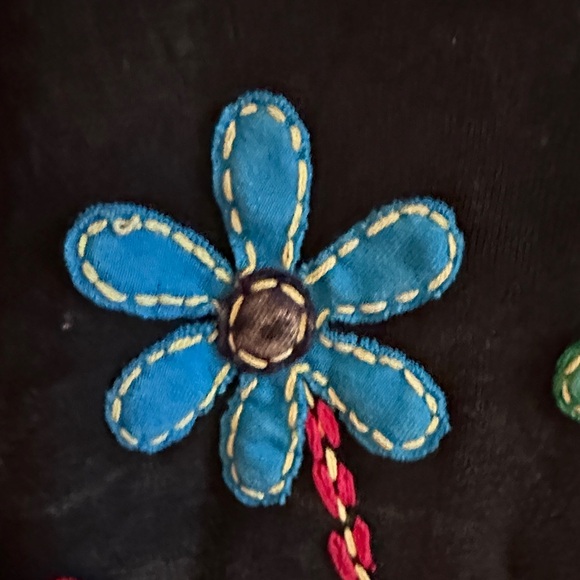 Rising International Black Sweater with Multicolor Floral Design - Picture 5 of 5